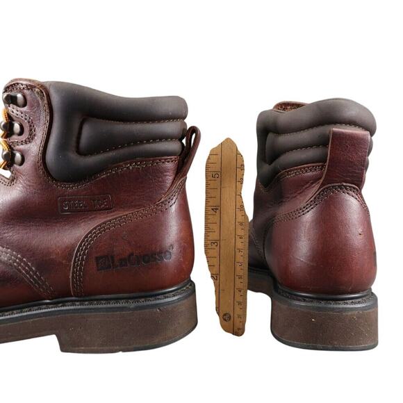 LaCrosse Shoes Mens 7.5 Work Boots Steel Toe Leather Mid Lace Up Slip Resistant main image 7